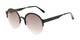 Angle of Margot #3833 in Black Frame with Smoke Mirrored Lenses, Women's Round Sunglasses