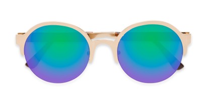 Folded of Margot #3833 in Gold Frame with Blue/Green Mirrored Lenses