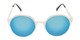 Front of Margot #3833 in Silver Frame with Ice Blue Mirrored Lenses