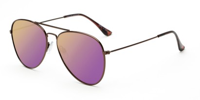Angle of McCartney #2018 in Bronze Frame with Violet Purple Lenses, Women's Aviator Sunglasses