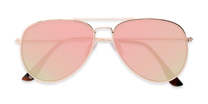 Folded of McCartney #2018 in Gold Frame with Champagne Pink Lenses