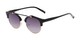 Angle of Derby #5273 in Black/Gold Frame with Smoke Gradient Lenses, Women's and Men's Browline Sunglasses