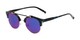 Angle of Derby #5273 in Blue Tortoise/Gold Frame with Blue Mirrored Lenses, Women's and Men's Browline Sunglasses