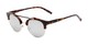 Angle of Derby #5273 in Red Tortoise/Silver Frame with Silver Mirrored Lenses, Women's and Men's Browline Sunglasses