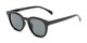 Angle of Myth #16091 in Black Frame with Grey Lenses, Women's and Men's Retro Square Sunglasses