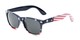 Angle of Nation #9304 in Blue/Bottom Striped Frame with Grey Lenses, Women's and Men's Retro Square Sunglasses