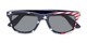 Folded of Nation #9304 in Blue/Side Striped Frame with Grey Lenses