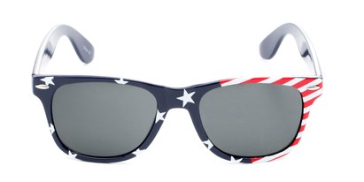 Front of Nation #9304 in Blue/Side Striped Frame with Grey Lenses