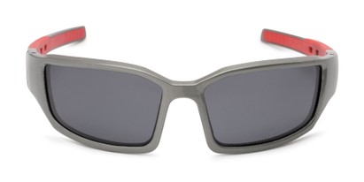 Front of Navarro #2761 in Silver/Red Frame with Smoke Lenses