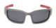 Front of Navarro #2761 in Silver/Red Frame with Smoke Lenses