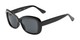 Angle of Nessa #2707 in Black Frame with Grey Lenses, Women's Cat Eye Sunglasses