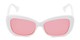 Front of Nessa #2707 in White Frame with Pink Lenses