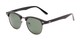 Angle of North Cape #5311 in Black Frame with Green Lenses, Women's and Men's Browline Sunglasses