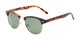 Angle of North Cape #5311 in Matte Tortoise Frame with Green Lenses, Women's and Men's Browline Sunglasses