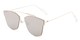 Angle of Octavia #6345 in Gold Frame with Silver Mirrored Lenses, Women's Retro Square Sunglasses
