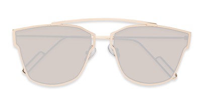 Folded of Octavia #6345 in Gold Frame with Silver Mirrored Lenses