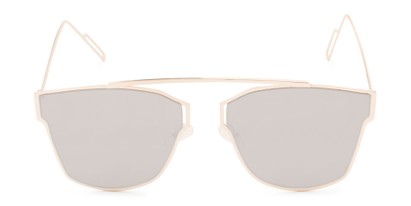 Front of Octavia #6345 in Gold Frame with Silver Mirrored Lenses