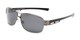Angle of Ottawa #8137 in Glossy Grey Frame with Smoke Lenses, Men's Aviator Sunglasses