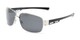 Angle of Ottawa #8137 in Glossy Silver Frame with Smoke Lenses, Men's Aviator Sunglasses