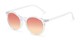 Angle of Paradise #4526 in Clear Frame with Orange Faded Lenses, Women's Round Sunglasses
