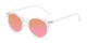 Angle of Paradise #4526 in Clear Frame with Orange/Pink Faded Lenses, Women's Round Sunglasses