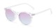 Angle of Paradise #4526 in Clear Frame with Blue/Purple Faded Lenses, Women's Round Sunglasses
