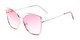 Angle of Pegasus #1726 in Gold Frame with Pink Gradient Lenses, Women's and Men's  