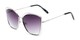 Angle of Pegasus #1726 in Silver Frame with Smoke Gradient Lenses, Women's and Men's  