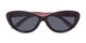 Folded of Petra #1312 in Dark Red/Pink Frame with Grey Lenses