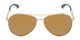Front of Piston #6308 in Gold/Brown Frame with Gold Mirrored Lenses