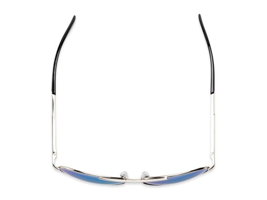 Overhead of Piston #6308 in Silver/Black Frame with Blue Mirrored Lenses