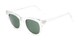 Angle of Porter in Clear Frame with Green Lenses, Women's and Men's Retro Square Sunglasses