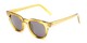 Angle of Porter in Clear Yellow Frame with Grey Lenses, Women's and Men's Retro Square Sunglasses