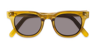 Folded of Porter in Clear Yellow Frame with Grey Lenses