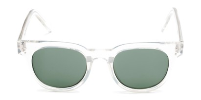 Front of Porter in Clear Frame with Green Lenses