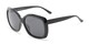 Angle of Portugal #1015 in Black Frame with Smoke Lenses, Women's Square Sunglasses