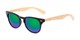 Angle of Rawlins #54090 in Black/Tan Frame with Green/Purple Mirrored Lenses, Women's and Men's Browline Sunglasses