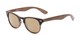 Angle of Rawlins #54090 in Brown/Light Brown Frame with Gold Mirrored Lenses, Women's and Men's Browline Sunglasses