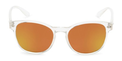 Front of Roman #2886 in Clear Frame with Orange Mirrored Lenses