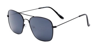 Angle of Russell #6235 in Black Frame with Grey Lenses, Women's and Men's Aviator Sunglasses