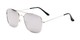 Angle of Russell #6235 in Silver Frame with Silver Mirrored Lenses, Women's and Men's Aviator Sunglasses
