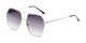 Angle of Alice in Silver Frame with Smoke Gradient Lenses, Women's Aviator Sunglasses