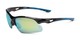Angle of Ambition by IRONMAN Triathlon in Black/Blue Frame with Yellow/Green Lenses, Men's Sport & Wrap-Around Sunglasses