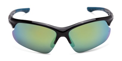 Front of Ambition by IRONMAN Triathlon in Black/Blue Frame with Yellow/Green Lenses