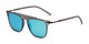 Angle of BGM2004 by Body Glove in Grey Frame with Blue Mirrored Lenses, Women's and Men's Retro Square Sunglasses