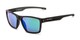 Angle of BGPC 2103 by Body Glove in Matte Black Frame with Green Mirrored Lenses, Men's Square Sunglasses