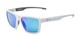 Angle of BGPC 2103 by Body Glove in Glossy White Frame with Blue Mirrored Lenses, Men's Square Sunglasses