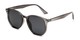 Angle of Beckett in Clear Grey Frame with Smoke Lenses, Women's and Men's Round Sunglasses