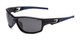 Angle of Burton in Black/Blue Frame with Smoke Lenses, Men's Sport & Wrap-Around Sunglasses