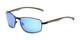 Angle of Cassian in Black Frame with Blue Mirrored Lenses, Men's Square Sunglasses